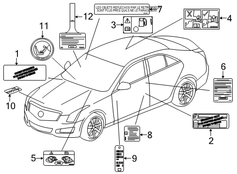 2018 Cadillac CT6 Fuel Label Diagram for 20933713