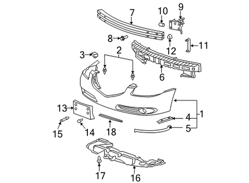2010 Buick Lucerne Bumper & Components - Front Diagram