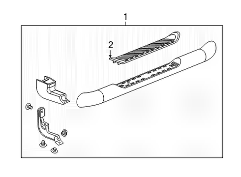 2022 GMC Sierra 3500 HD Step Bar Assembly, Black Diagram for 84208267