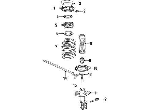 1997 Buick LeSabre Struts & Components Diagram