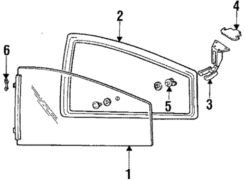 1987 Pontiac Sunbird Glass & Hardware - Quarter Panel Diagram 3 - Thumbnail