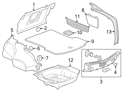 2020 Cadillac CT6 Trim, Passenger Side Diagram for 84615870