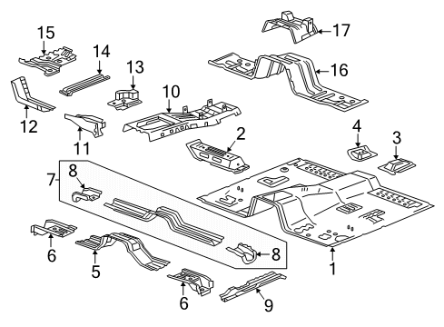2019 Chevy Colorado Front Floor Diagram 2 - Thumbnail
