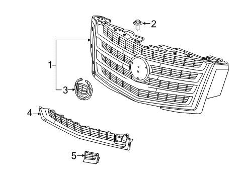 2015 Cadillac Escalade ESV Grille & Components Diagram 3 - Thumbnail