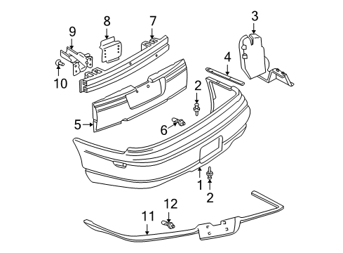 2000 Chevy Impala Bumper & Components - Rear Diagram
