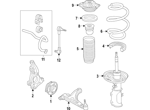 2019 Buick Regal TourX Front Suspension Components Diagram