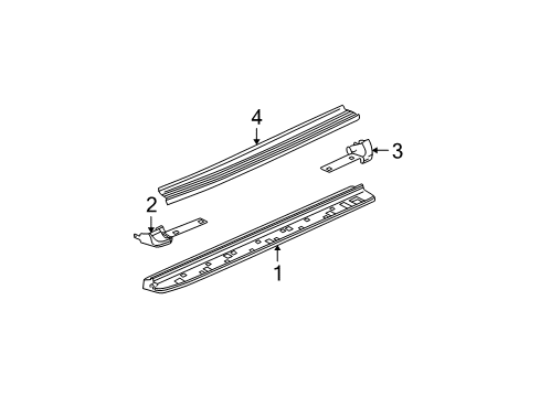 2004 Cadillac Escalade EXT Exterior Trim - Pillars Diagram