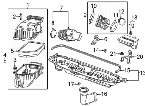 2021 GMC Sierra 2500 HD Duct Assembly-Air Cleaner Outlet Rear Diagram for 85013706