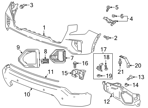 2022 GMC Sierra 1500 Trailer Hitch Bolt Diagram for 11519537