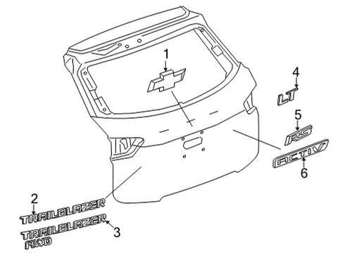 2025 Chevy Trailblazer Exterior Trim - Lift Gate Diagram