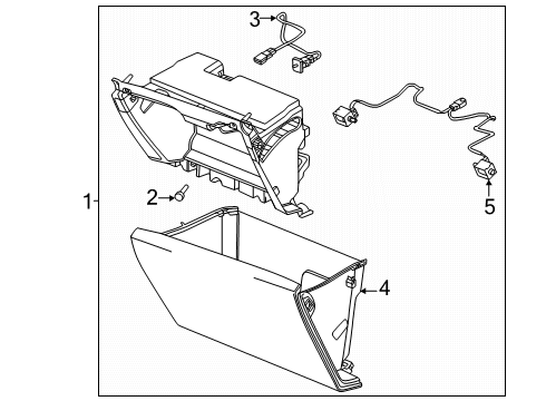 2025 Cadillac Escalade Compartment Assembly-Instrument Panel *Astrid Diagram for 85738548