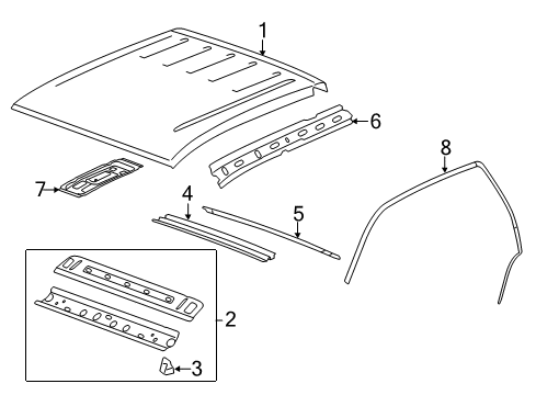 2012 Chevy Silverado 2500 HD Roof & Components Diagram 4 - Thumbnail