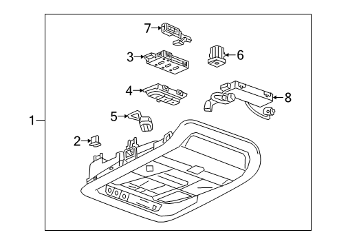 2021 Cadillac XT6 Garage Door Opener, Jet Black Diagram for 23342171
