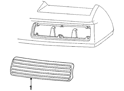 1984 Pontiac Firebird Grille, Passenger Side Diagram for 10017729