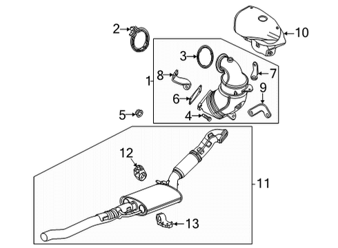 2022 Buick Encore GX Catalytic Converter Diagram for 12709243