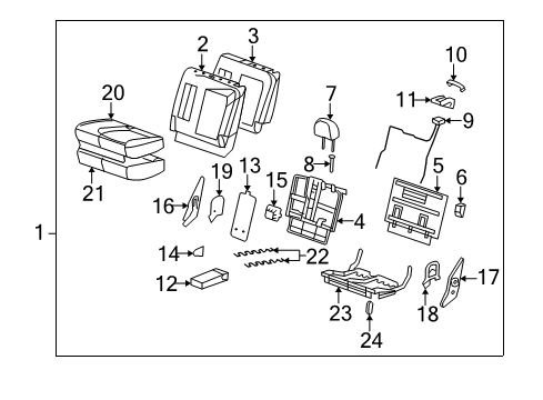 2009 Saturn Vue Seat Back Cover, Driver Side Diagram for 19208266