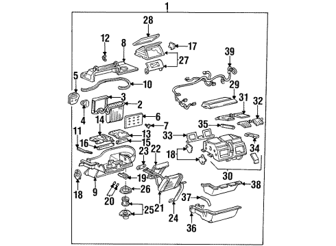 1995 Buick Riviera Temperature Door Actuator Diagram for 89018375