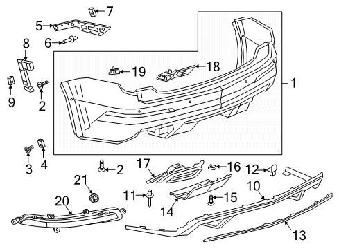 2025 Cadillac XT6 Bumper & Components - Rear Diagram