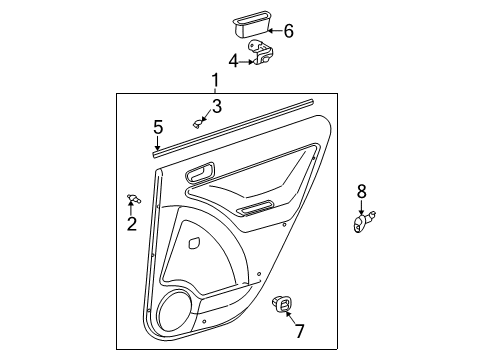 2003 Pontiac Vibe Interior Trim - Rear Door Diagram