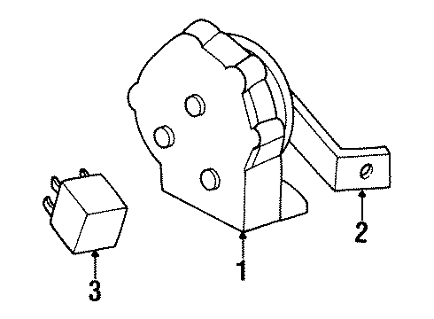 1999 Oldsmobile Aurora Horn Bracket, Passenger Side Diagram for 25609546