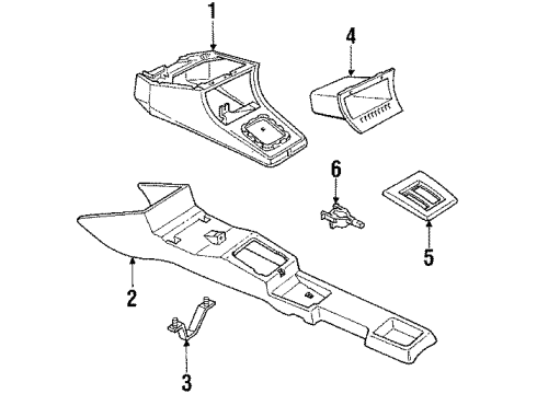 1993 Pontiac LeMans Console Diagram for 96135377