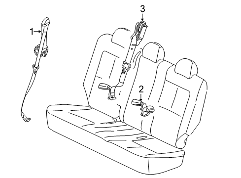 2007 Saturn Vue Seat Belt - Body Diagram 3 - Thumbnail