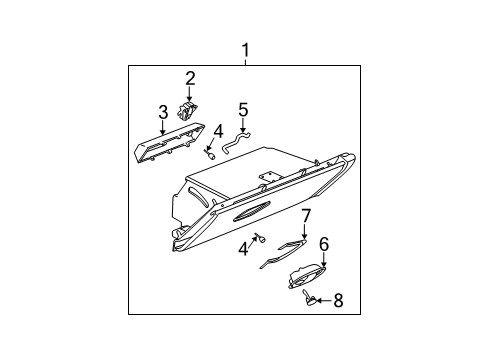 2004 Saturn Ion Handle Retainer Diagram for 22685020