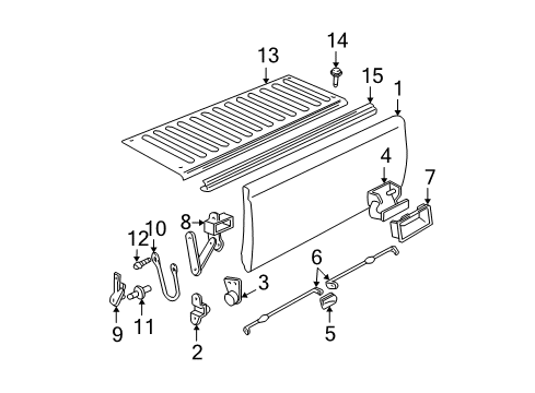 1996 GMC K3500 Check Cable Bolt Diagram for 15960212
