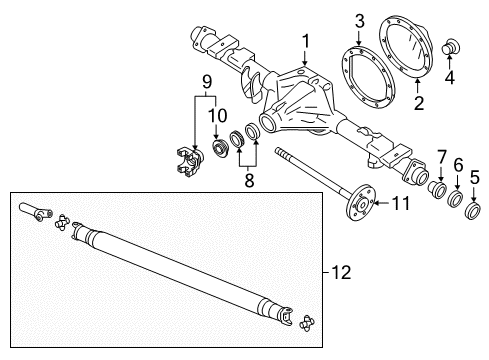 2016 Chevy Silverado 1500 Axle Housing - Rear Diagram