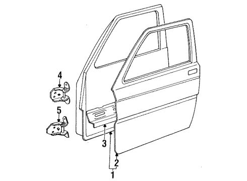 1988 Chevy Spectrum Door & Components Diagram 2 - Thumbnail
