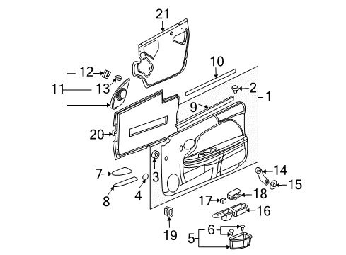 2003 Saturn Ion Cover Plate, Black Diagram for 20529400
