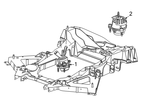 2025 Chevy Corvette Engine & Trans Mounting Diagram