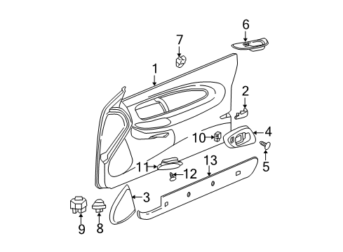 2000 Chevy Monte Carlo Interior Trim - Door Diagram