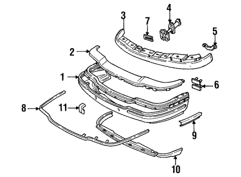 1995 Buick Park Avenue Bumper & Components - Front Diagram 2 - Thumbnail