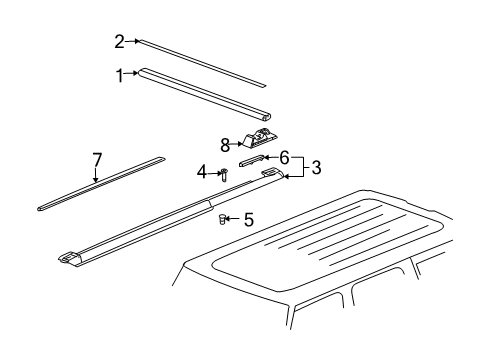 2003 Hummer H2 Rail Support Bolt, Black; Silver Diagram for 11562052