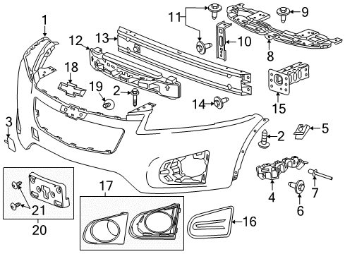 2015 Chevy Trax Bumper & Components - Front Diagram