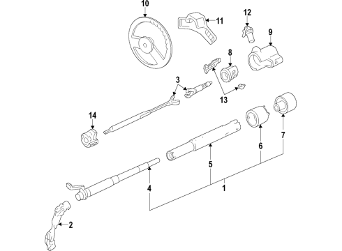 2002 GMC Savana 3500 Steering Column Assembly Diagram