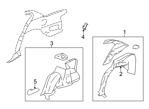 2005 Pontiac Grand Am Inner Structure - Quarter Panel Diagram 2 - Thumbnail