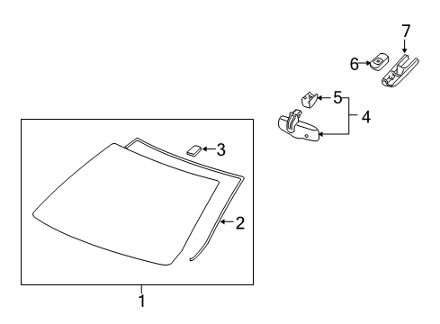 2010 Saturn Vue Windshield Diagram for 19180426