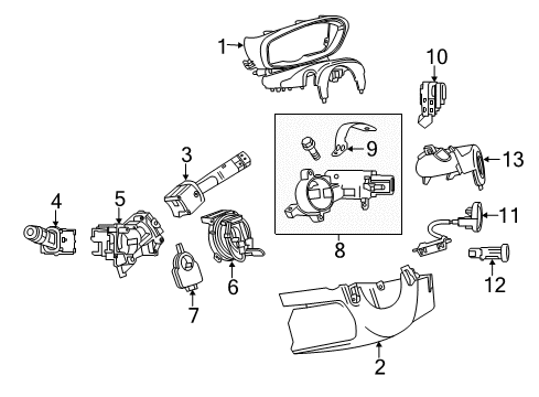 2022 Chevy Trax Ignition Lock Cylinder Diagram for 13528553