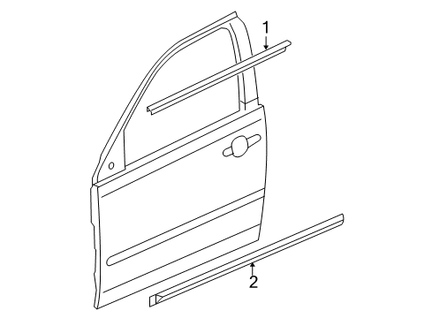 2010 Chevy Cobalt Exterior Trim - Front Door Diagram
