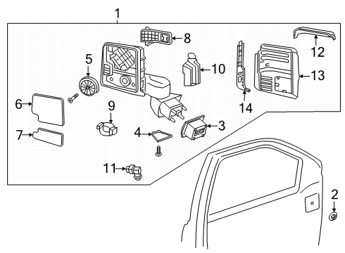2021 GMC Sierra 3500 HD Mirrors Diagram 6 - Thumbnail