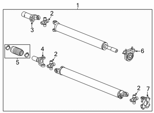 2022 GMC Sierra 3500 HD Slip Yoke Diagram for 15898092
