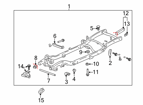 2006 Chevy Avalanche 2500 Bumper Bracket, Driver Side Diagram for 12474443