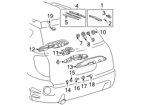 2007 Pontiac Vibe Wiper Arm Nut Diagram for 94842489