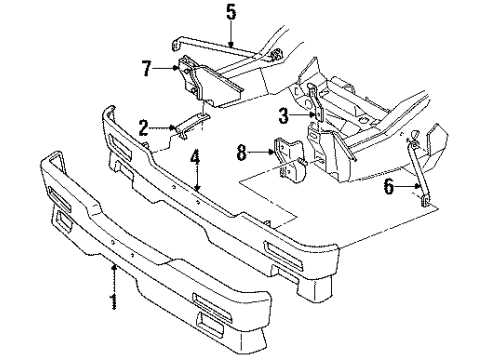 1991 GMC Syclone Support Brace, Passenger Side Diagram for 15976630