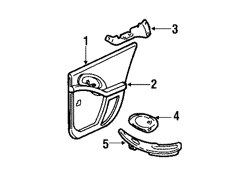 1995 Pontiac Grand Am Interior Trim - Rear Door Diagram