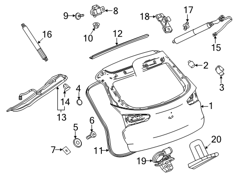 2023 Chevy Trailblazer Gate & Hardware Diagram