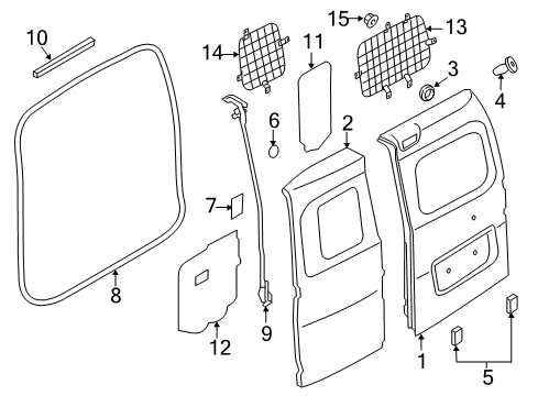 2015 Chevy City Express Back Door & Components Diagram