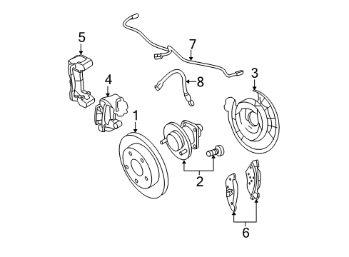 2009 Chevy Equinox Brake Components Diagram 2 - Thumbnail